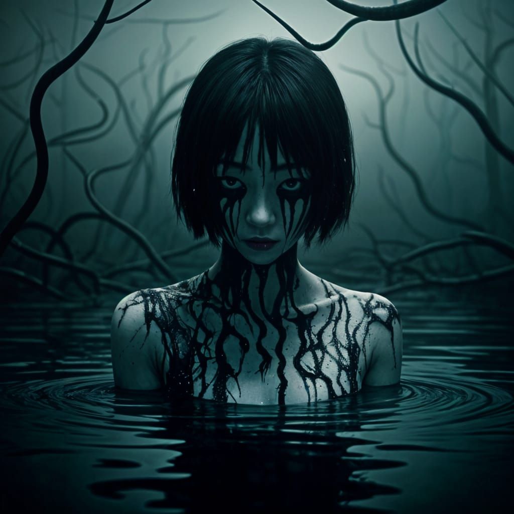 Disturbing Image: Japanese Woman Drowning in Tentacles