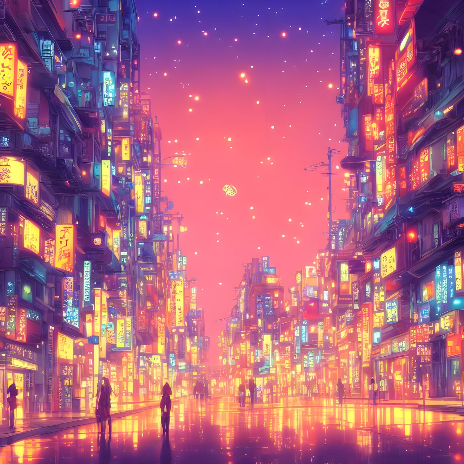 Gorgeous HD anime city background