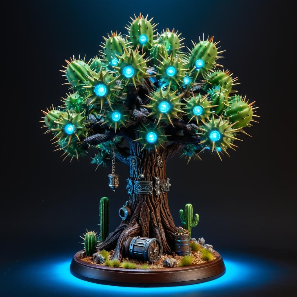 Eldritch Cactus Doomsday Device in Warhammer 40k Style