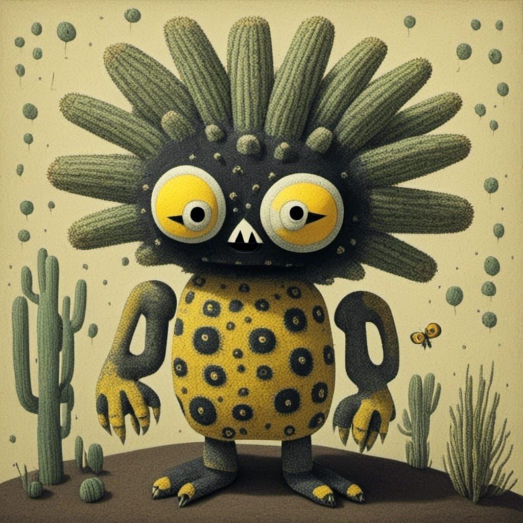 Surreal Cactus People and Dubuffet Dolls