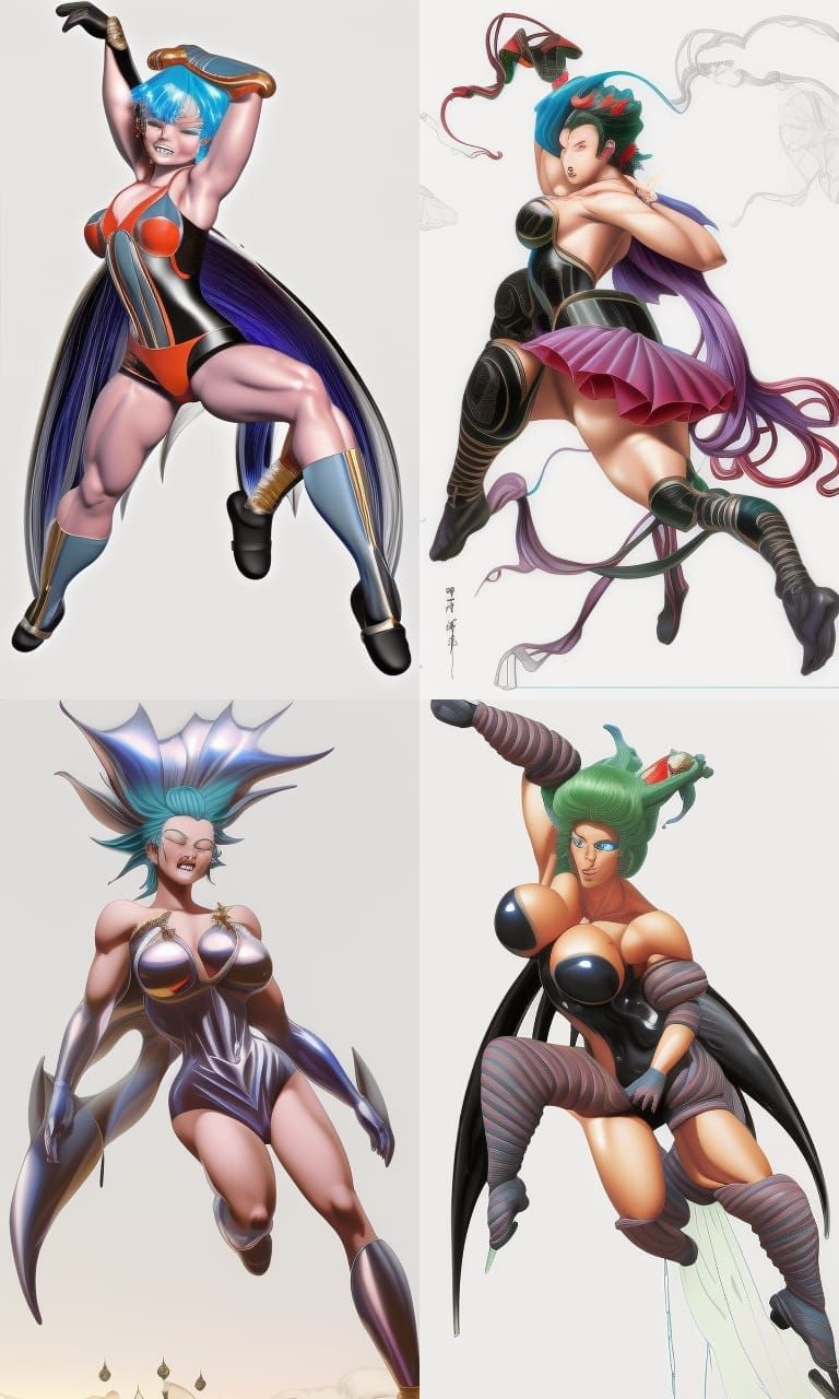 Galaxy Muscle Queen Holding World in Her Hand