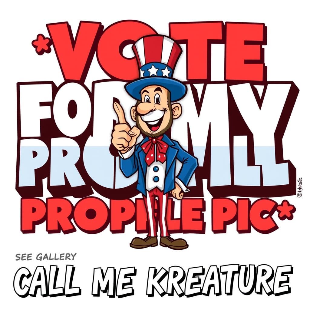 Whimsical Uncle Sam in Patriotic Border with Crawling Text