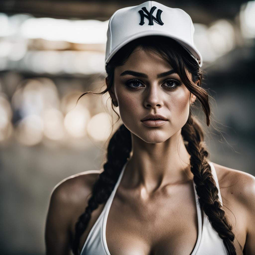 Woman in White Bikini Top Close-up Portrait
