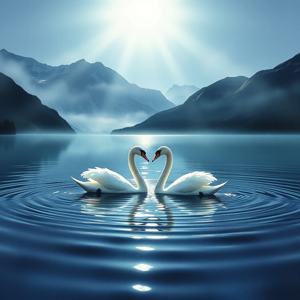 Moonlit Serenity: A Dreamy Mountain Lake at Night