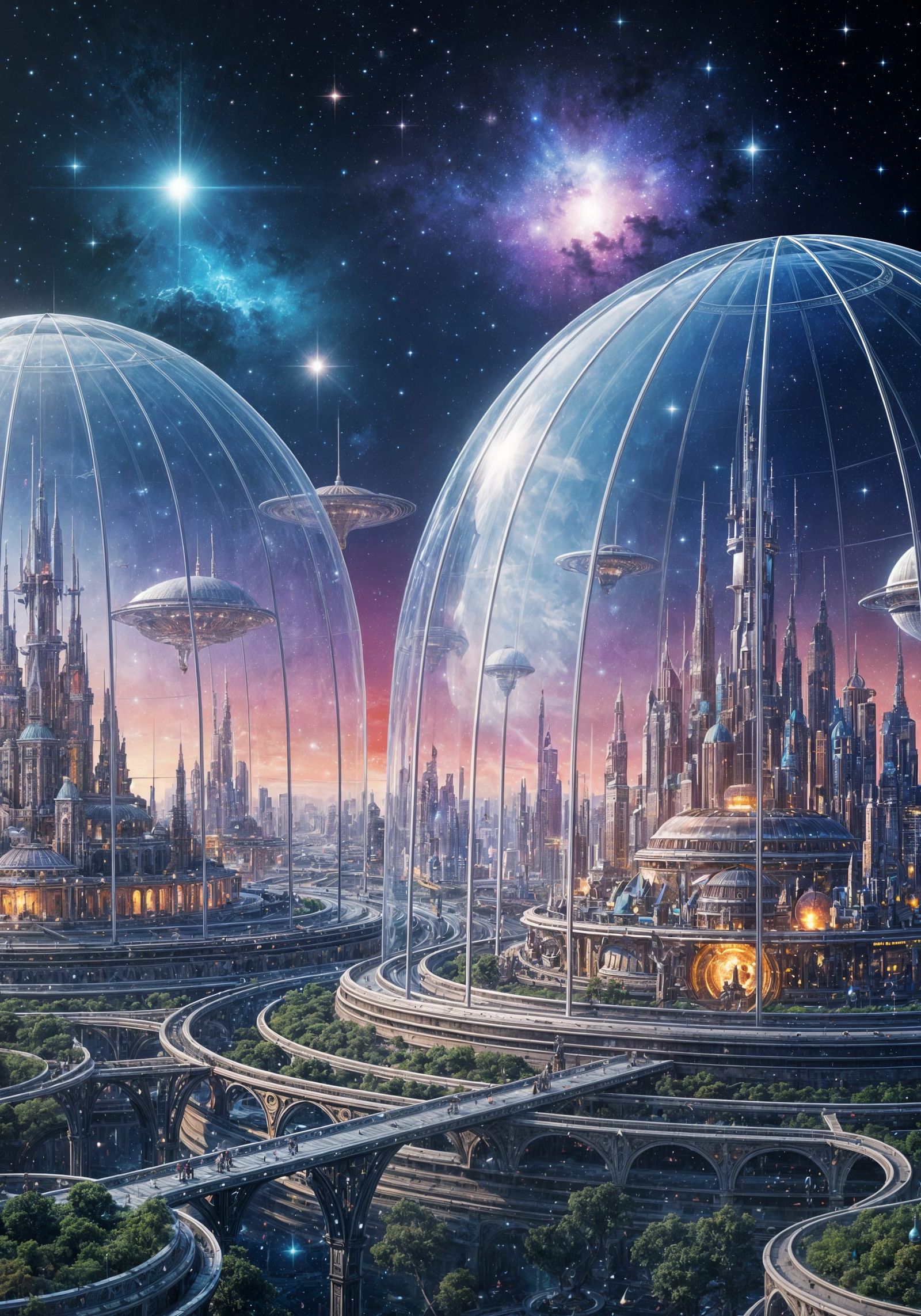 Futuristic Cities Within Glass Domes