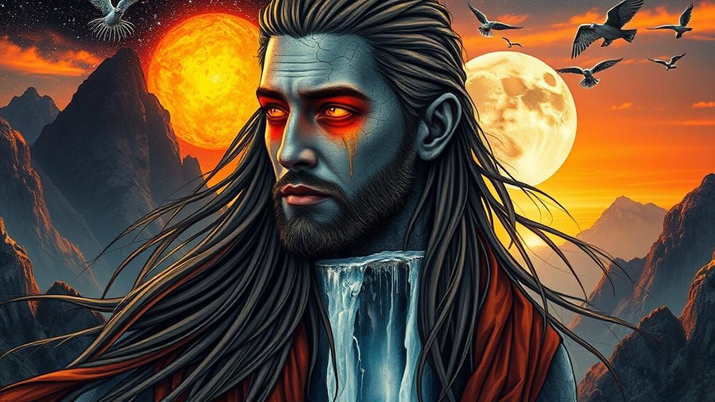 Cosmic Stone Warrior Radiates Harmony Amidst Ephemeral Natur...