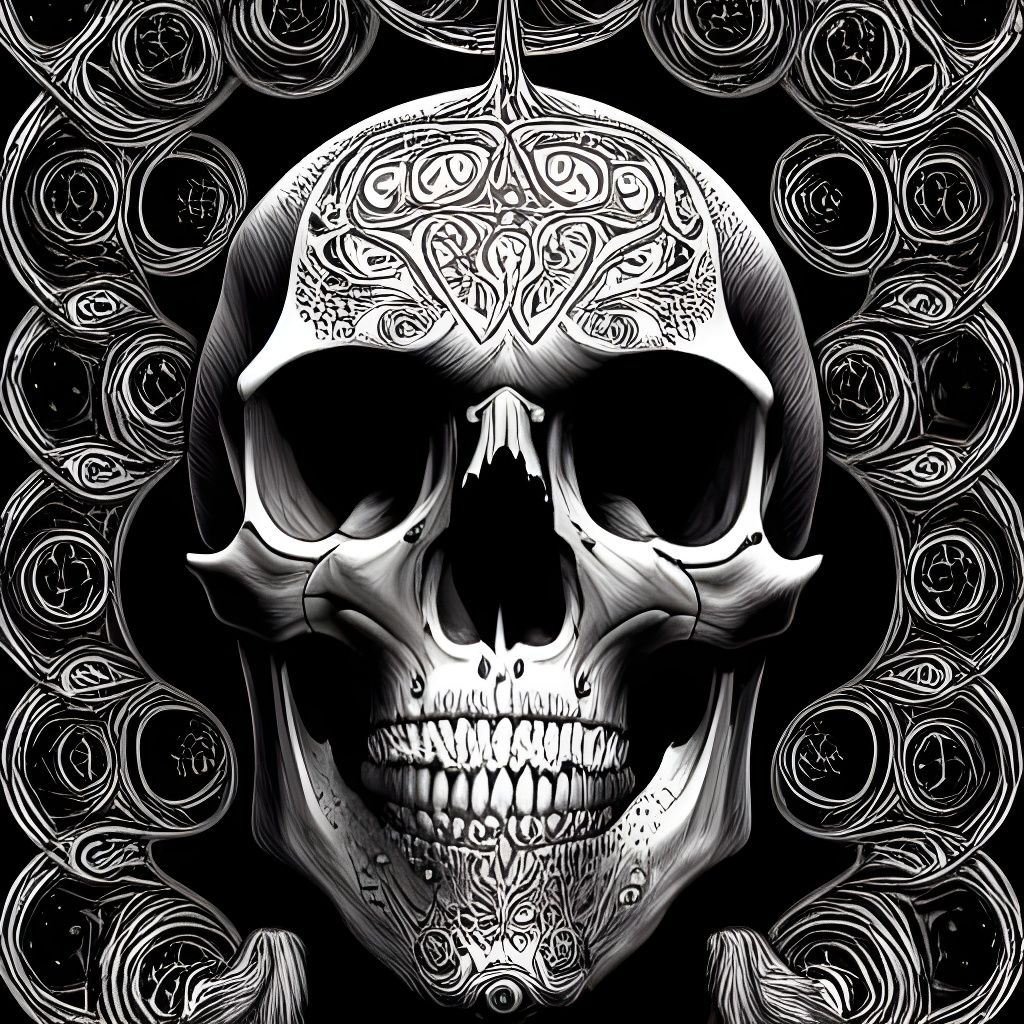 Galaxy Skull BW