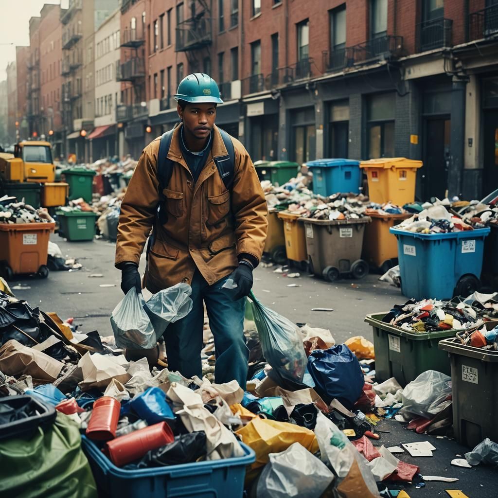 Sanitation Worker in a Bustling City