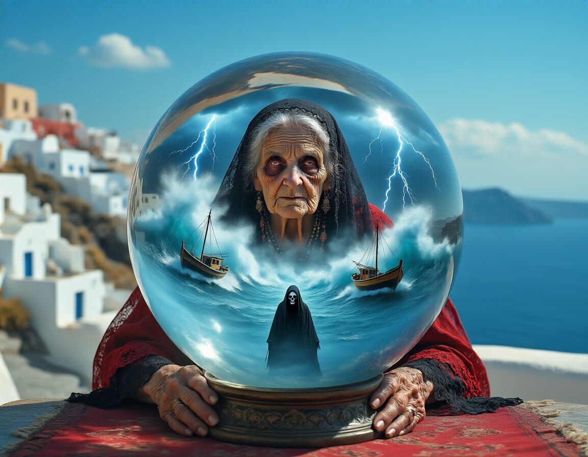 Gypsy Fortune Teller Sees Stormy Future in Santorini