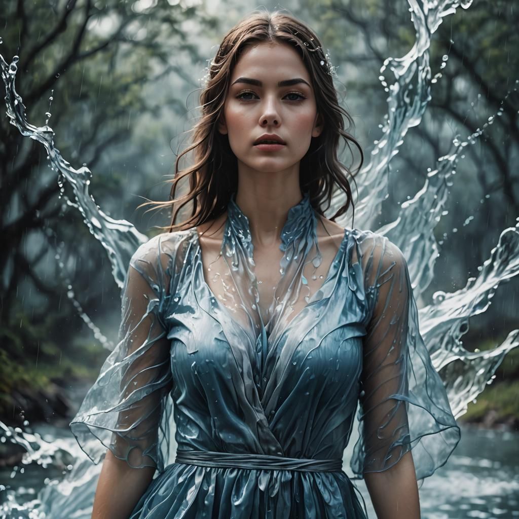 Abstract Water Element in Impressionistic Digital Art