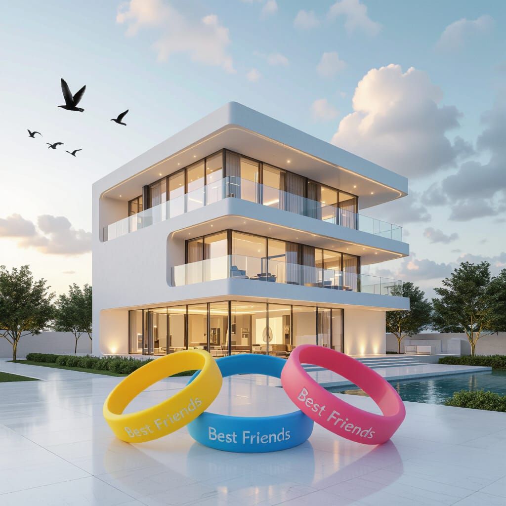 Modern Apartment with Friendship Bands: Digital Render