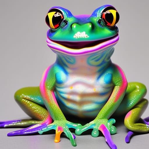 Frog Medusa Goddess in Art Deco Style