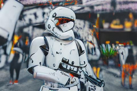 Stormtrooper Action Painting in Modern Art Style