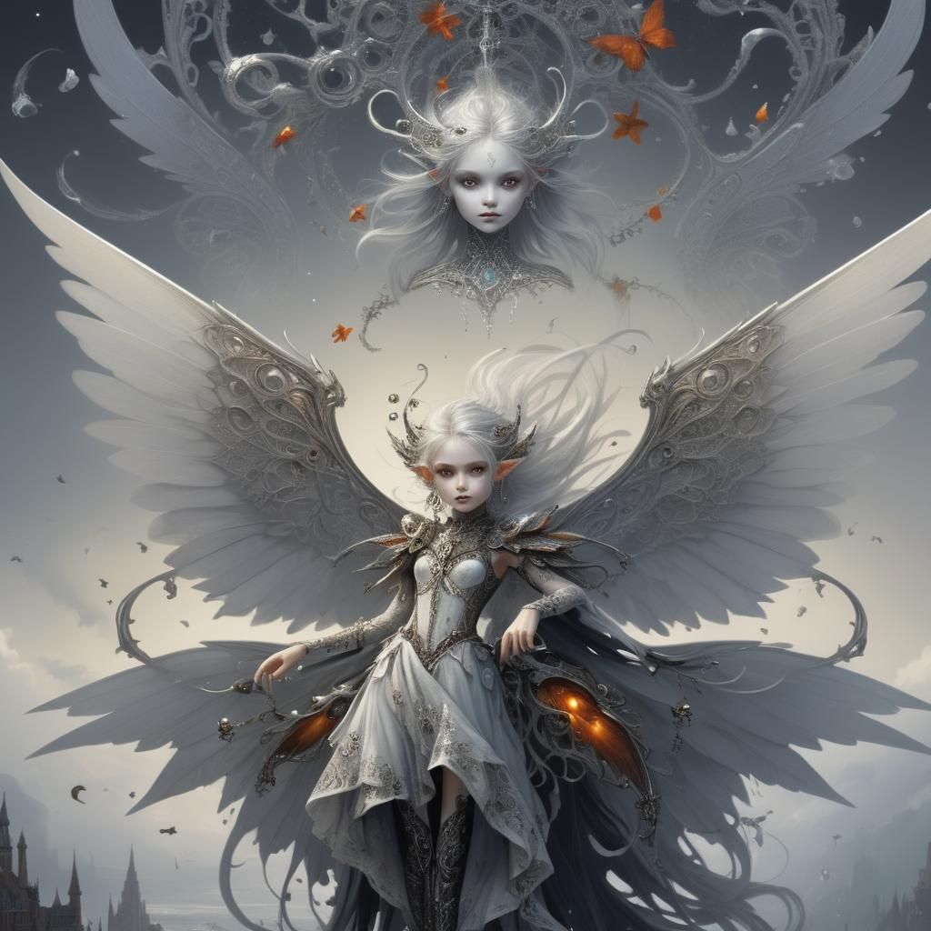 Dystopian Elemental Pixie with Lettered Bells