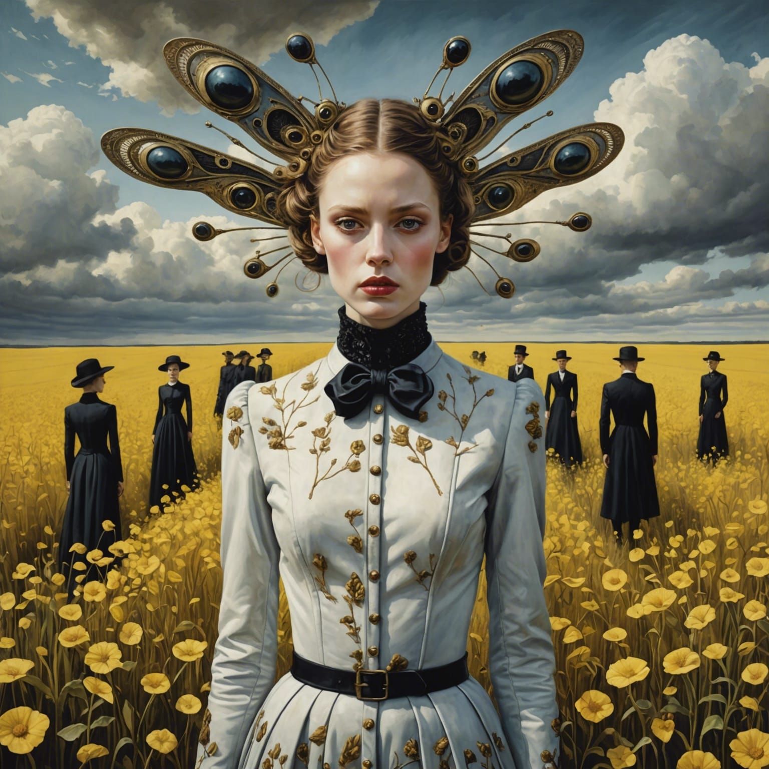 Surreal Fashion Show in Watercolor Style