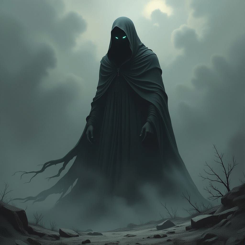 Ominous Dark Figure in Haunting Shadows