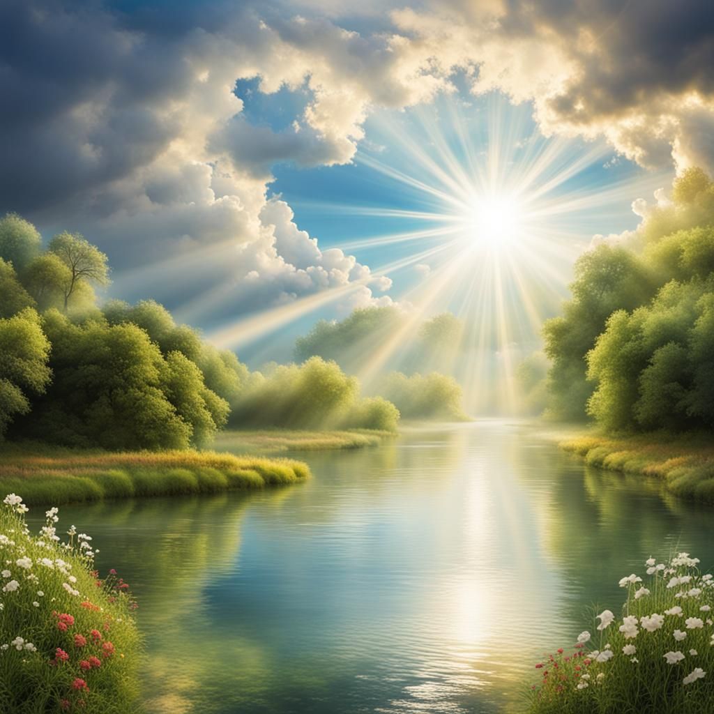 Angelic Nymphs in a Divine Paradise