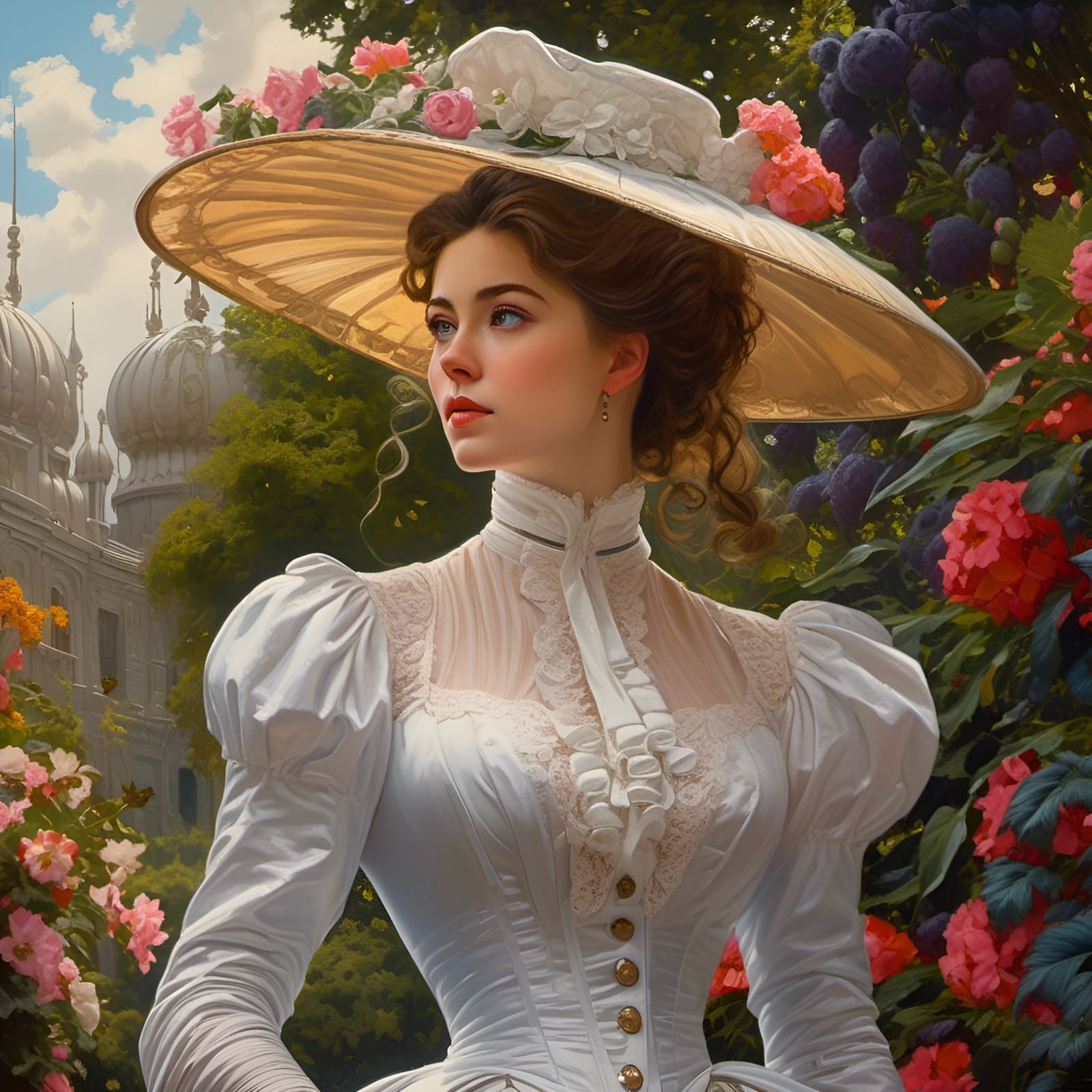 Victorian Lady in Mystic Garden Portrait