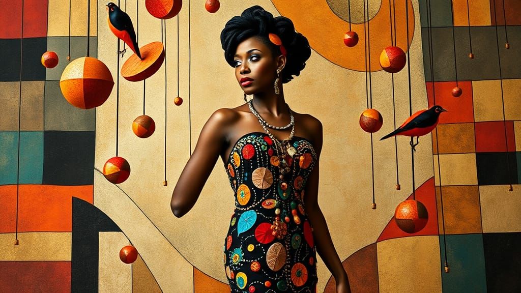 Josephine Baker in Surrealist Circus Setting