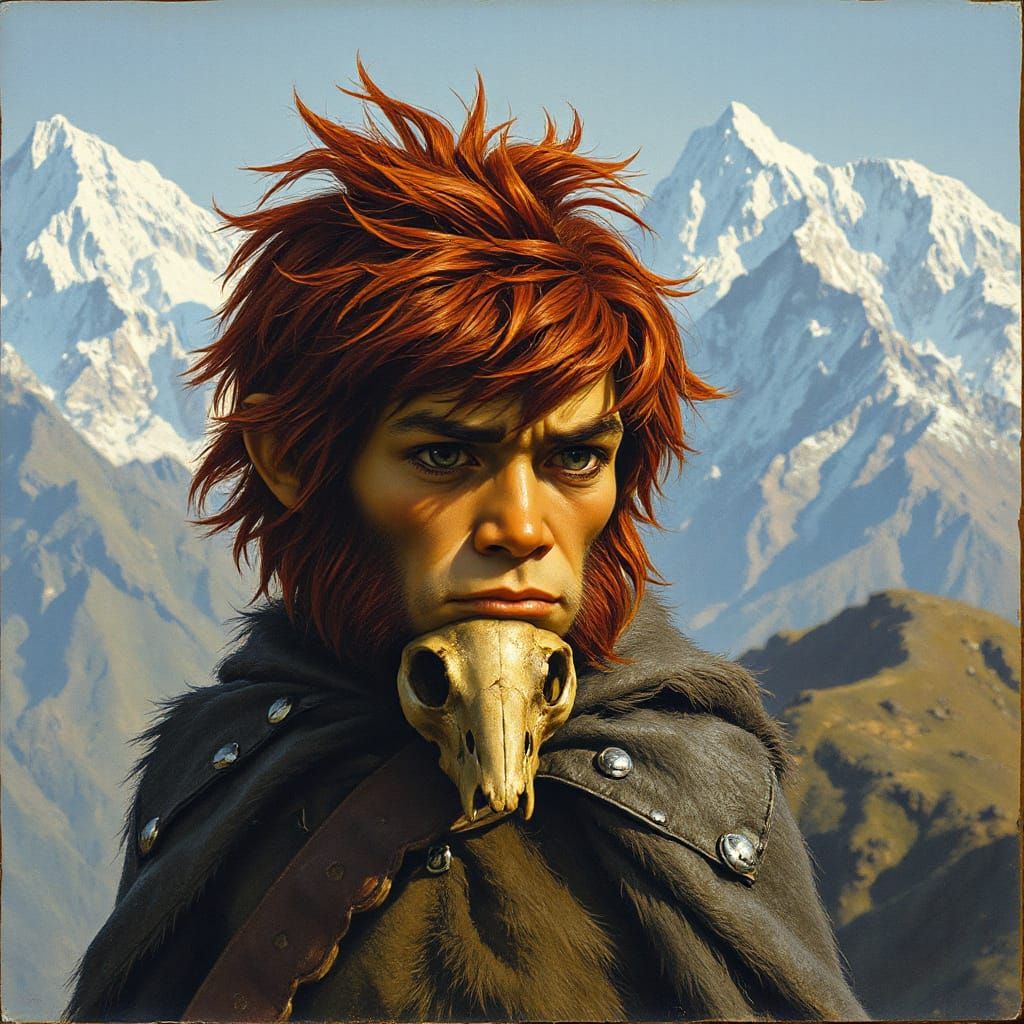 Wild Man in the Himalayas: Detailed Textures and Earthy Tone...