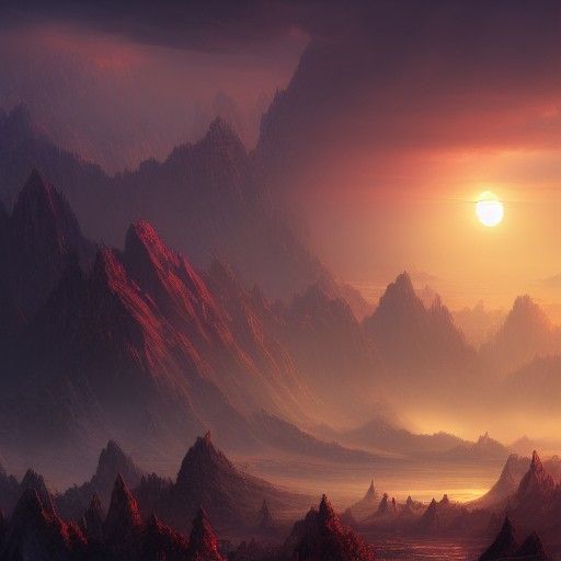 Last Rays of Dying Sun: Detailed Matte Painting