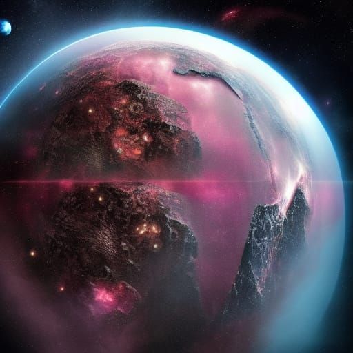 Epic Cosmic Planet Digital Matte Painting