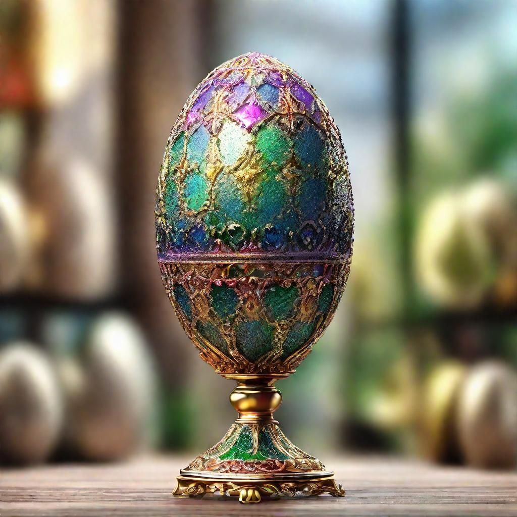 Sparkling Fabergé Easter Egg on Gold Stand