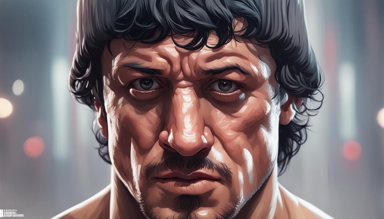 Rocky Balboa Portrait in Hyperdetailed Style