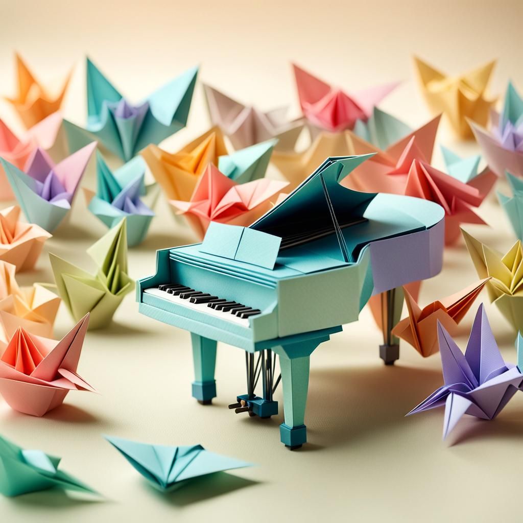 Colorful Origami Papercraft of Musical Instrument