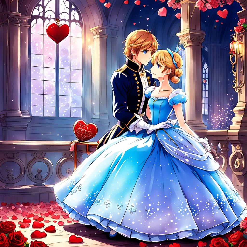 Cinderella's Valentine's Day in Anime Style