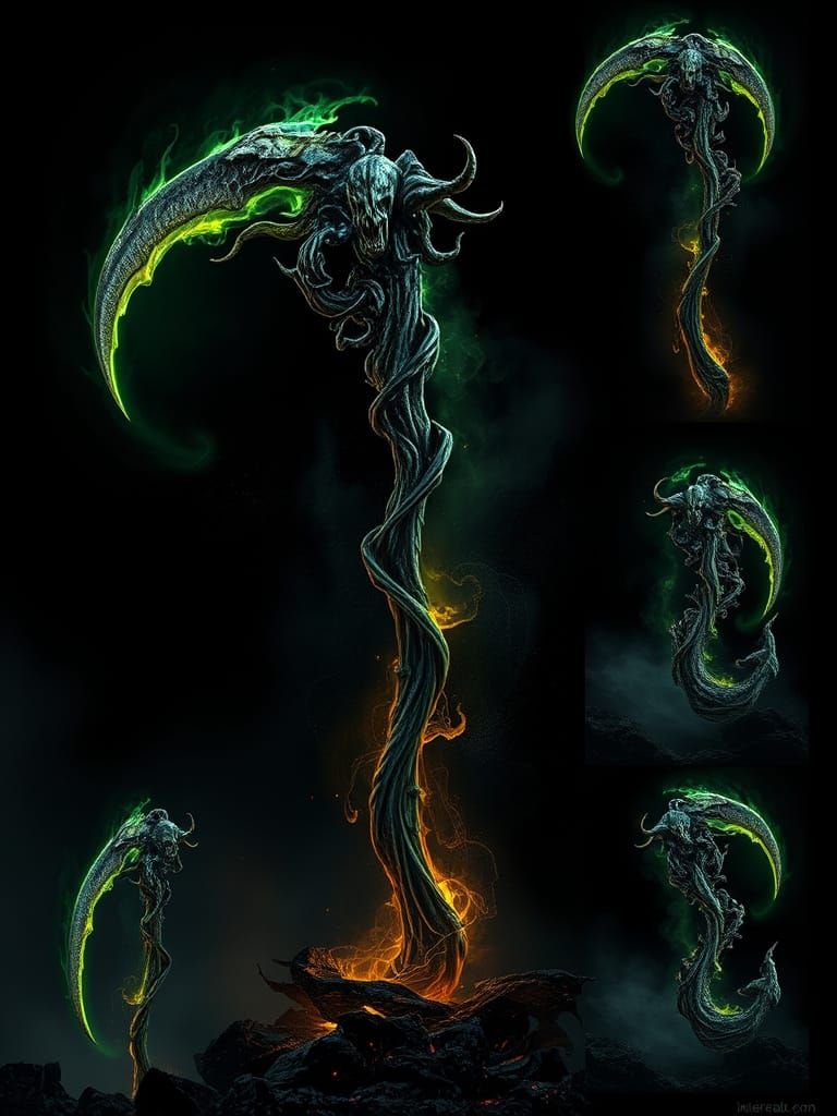 Dark Fantasy Concept Art Scythe Radiates Eerie Power