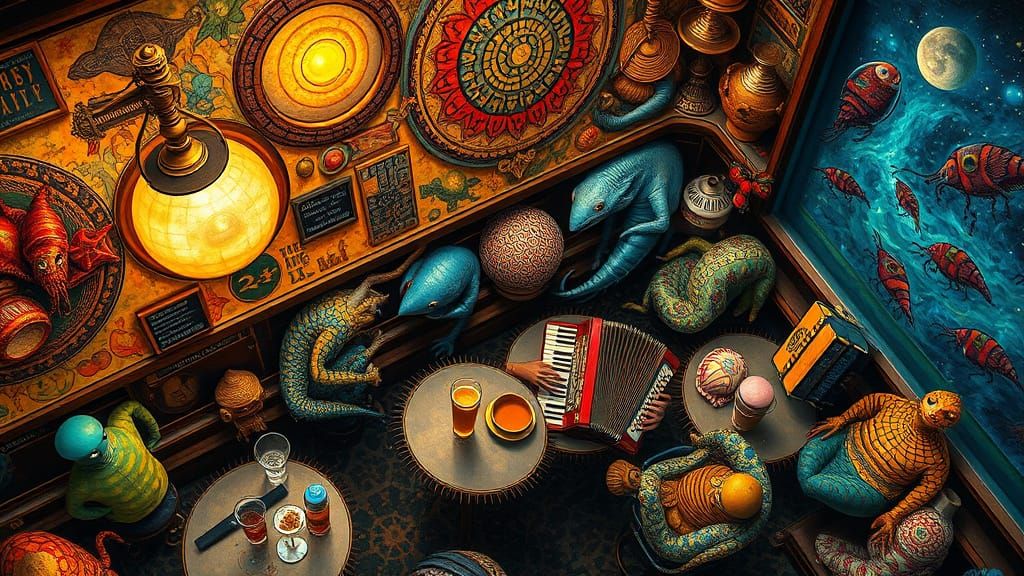 Psychedelic Utopia: Sacred Geometry in Oil Painting Style