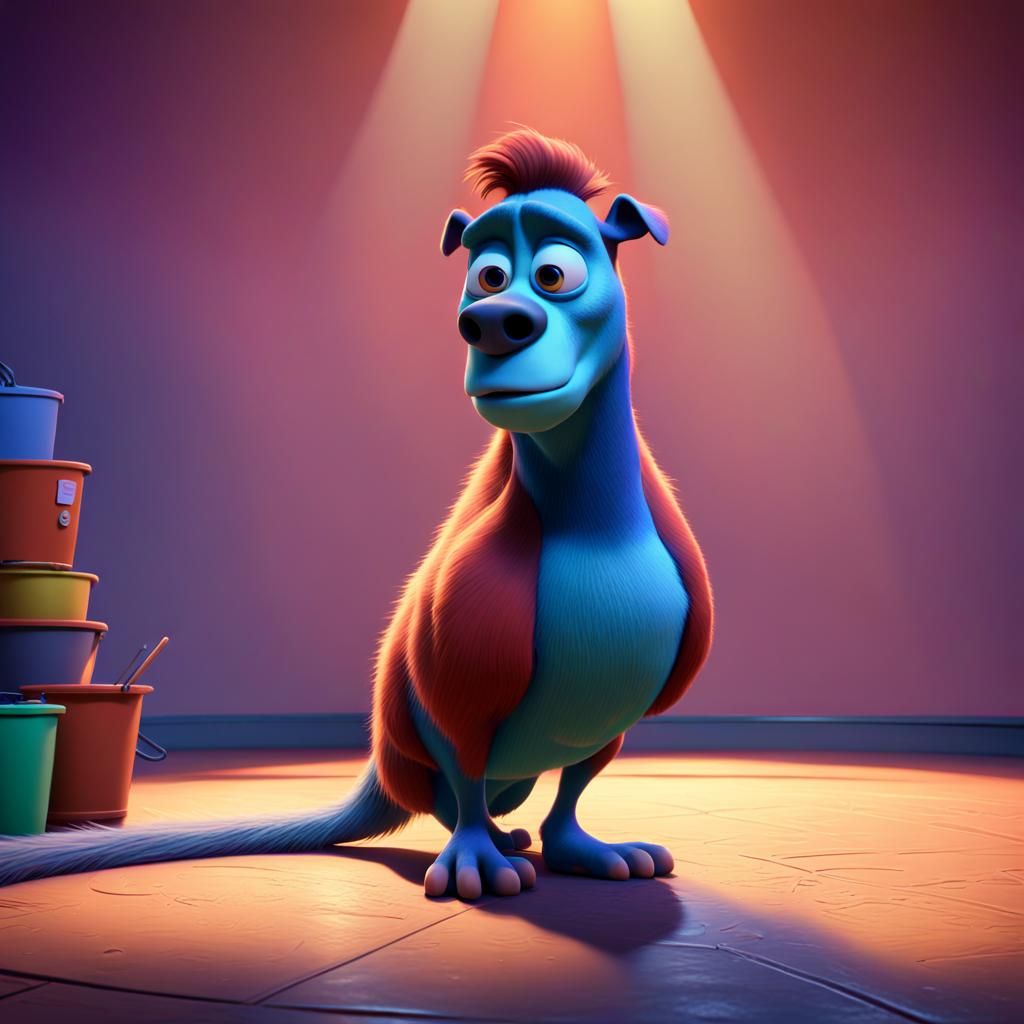 Grumbling Old Man in Pixar-Style 3D Art