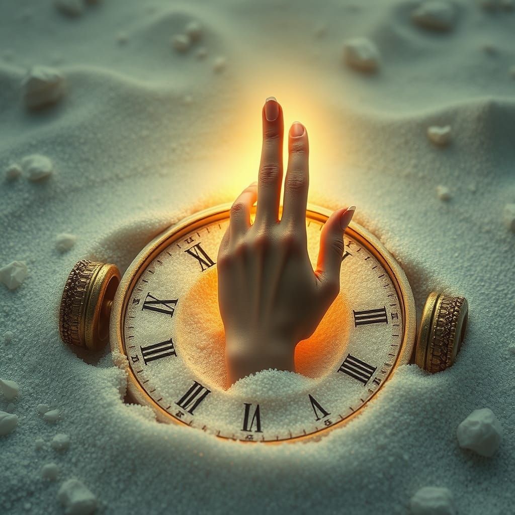 Ethereal Hourglass: Essential Oils in Surreal Style