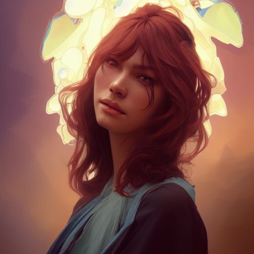 Gemstone Spirit Portrait in Hyperdetailed Concept Art