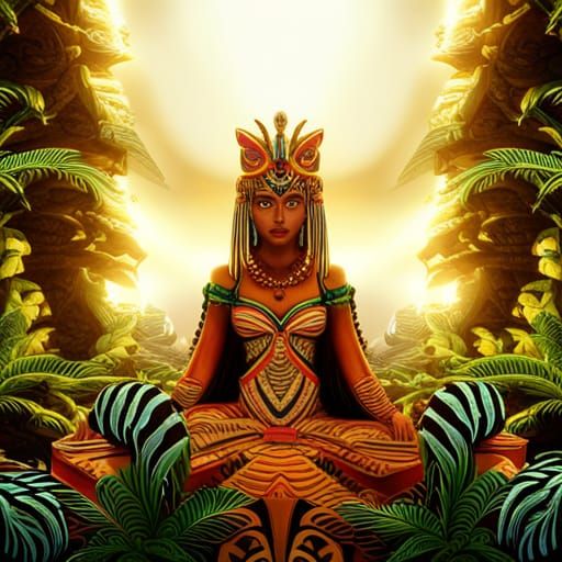 Millepertuis Goddess in Fantasy Landscape