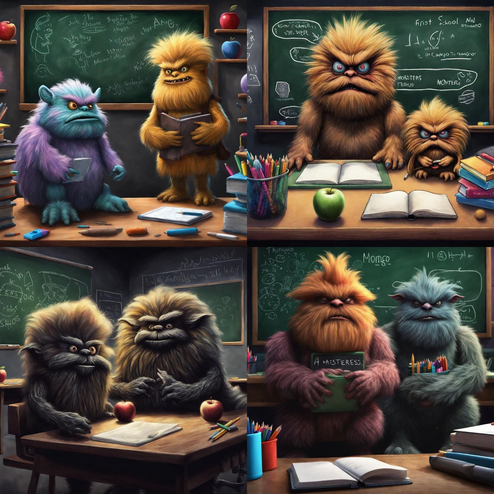 Mongo and Chango's First Day: Dark Fantasy Art