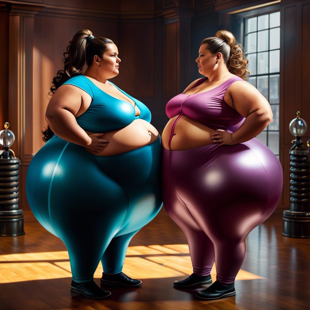 Epic Fantasy: Women Inflating Bellies with Air Pumps