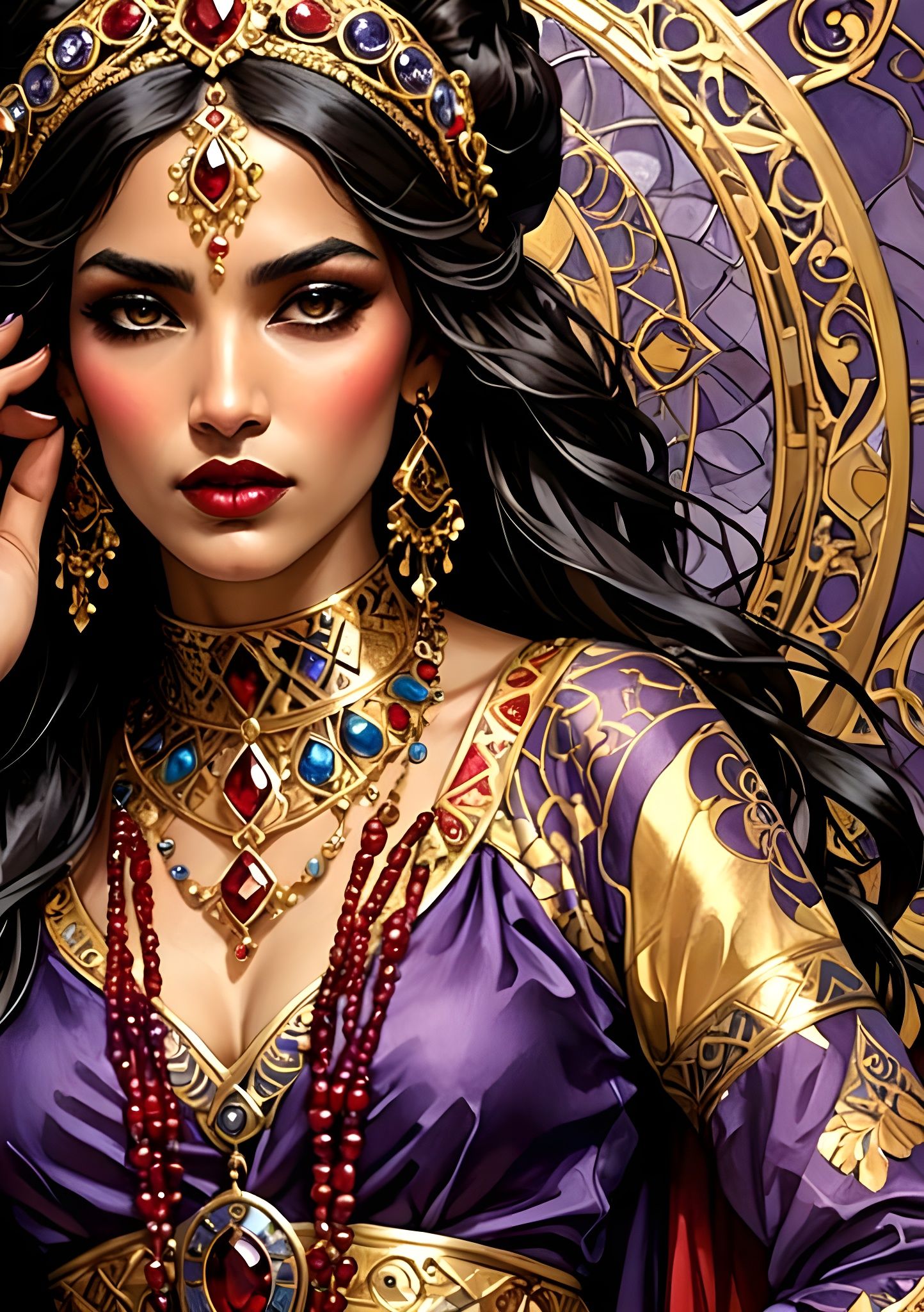 Exotic Dancer: Hyperrealistic Portrait with Intricate Detail