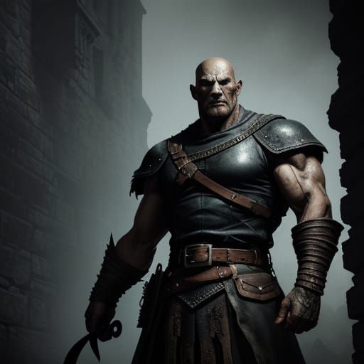 Medieval Horror Figure in Dark Castle Prison