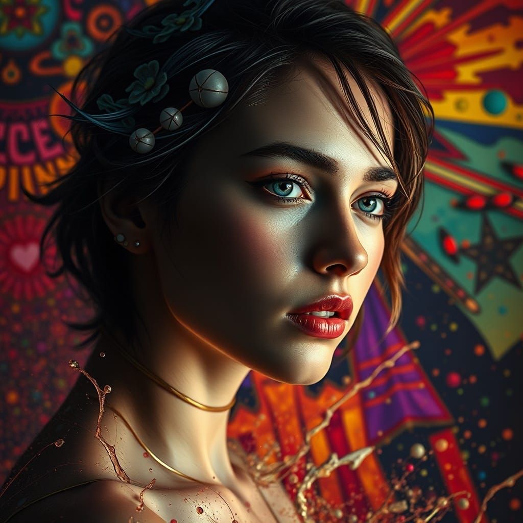 Hyperrealistic Portrait with Dramatic Lighting and Colorful ...