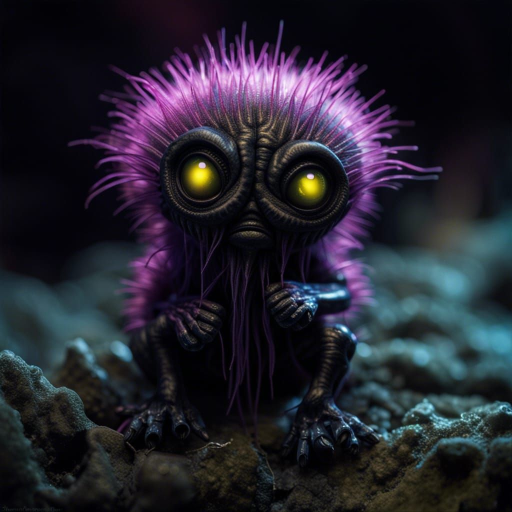 Deadly Adorable Alien Specimen in Biopunk Style