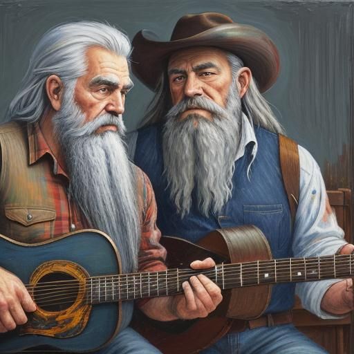 Dwarfs Sing Country Music as Expressionist Painting