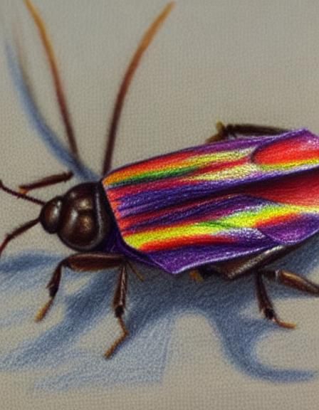 Cockroach Meets Library Director in Crayon Drawing