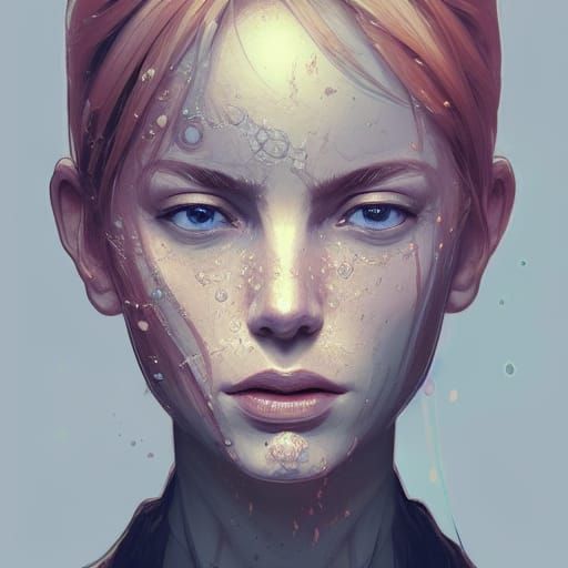 Calm Portrait in Hyperdetailed Art Nouveau Style