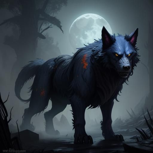 Fantastical Werewolf Ghost in Detailed Matte Painting