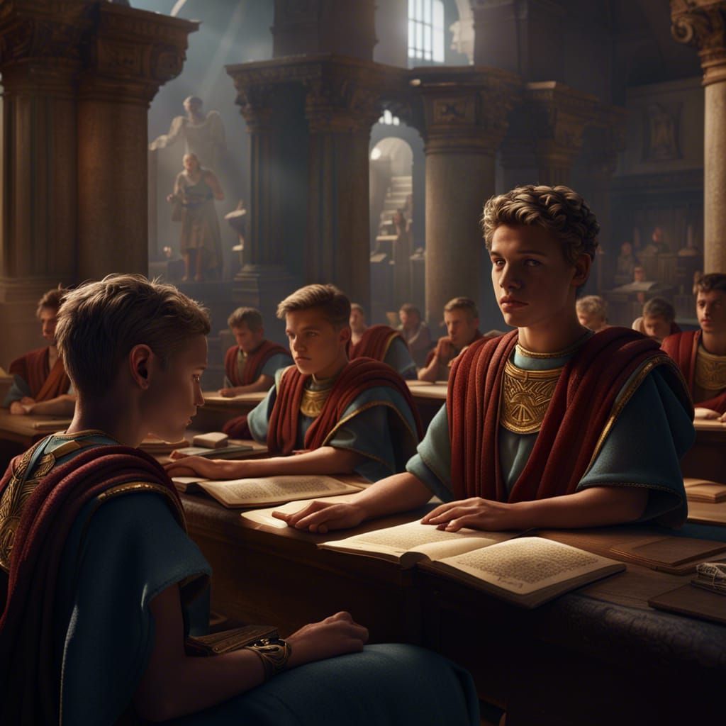 Ancient Roman Classroom in Detailed Matte Painting