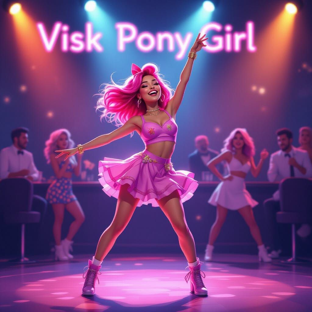 Pink Pony Girl Dances in West Hollywood Club