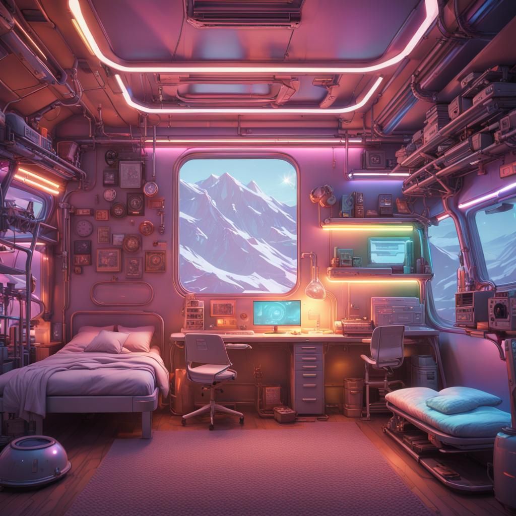 Steampunk Neon Cabin