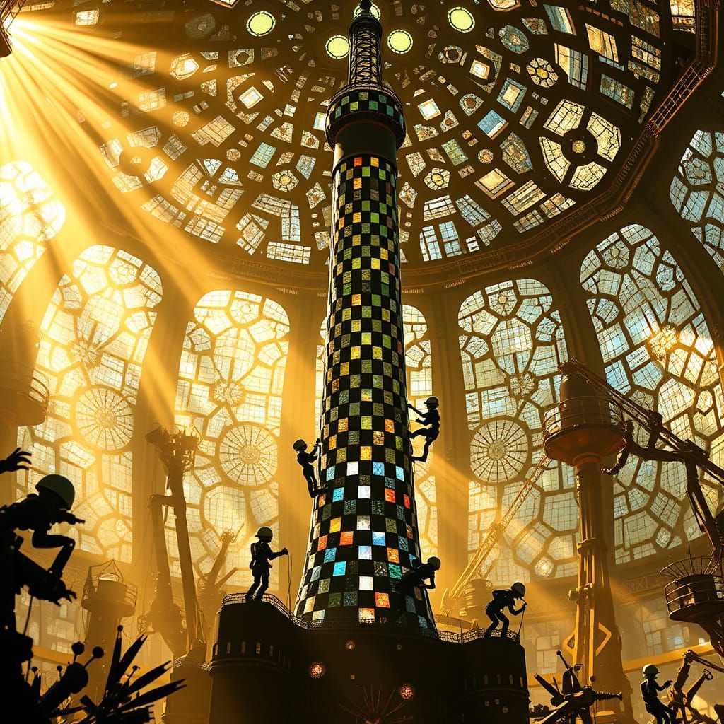 Futuristic Robot Builders in Electro-Botanical Paradise